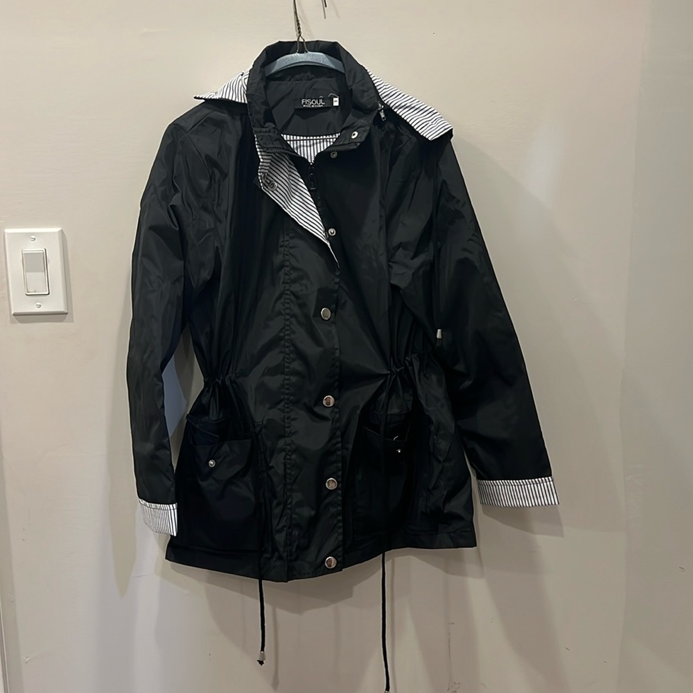 Fisoul Women’s Raincoat with Detachable Hood Size S